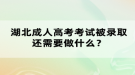 湖北成人高考考試被錄取還需要做什么？