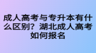 成人高考與專升本有什么區(qū)別？湖北成人高考如何報名