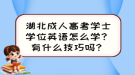 湖北成人高考學(xué)士學(xué)位英語怎么學(xué)？有什么技巧嗎？