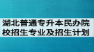 2020年湖北普通專升本民辦院校招生專業(yè)及招生計劃列表