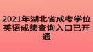 2021年湖北省成考學位英語成績查詢?nèi)肟谝验_通