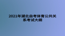 2021年湖北自考體育公共關(guān)系考試大綱