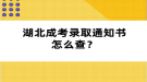 湖北成考錄取通知書怎么查？