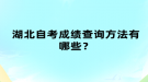 湖北自考成績(jī)查詢方法有幾種？