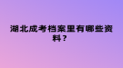 湖北成考檔案里有哪些資料？