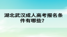 湖北武漢成人高考報名條件有哪些？