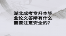 湖北成考專升本畢業(yè)論文答辯有什么需要注意安全的？