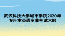 武漢科技大學(xué)城市學(xué)院2020年專升本英語(yǔ)專業(yè)考試大綱