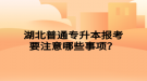 湖北普通專升本報(bào)考要注意哪些事項(xiàng)？