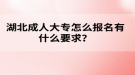 湖北成人高考大專怎么報(bào)名有什么要求？