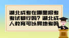 湖北成考在哪里報考考試都行嗎？湖北成人教育可以異地考嗎？