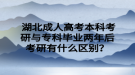  湖北成人高考本科考研與?？飘厴I(yè)兩年后考研有什么區(qū)別？