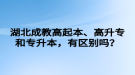 湖北成教高起本、高升專和專升本，有區(qū)別嗎？