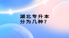 湖北專升本分為幾種？