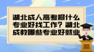 湖北成人高考報(bào)什么專業(yè)好找工作？湖北成教哪些專業(yè)好就業(yè)？