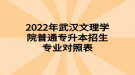 2022年武漢文理學(xué)院普通專升本招生專業(yè)對(duì)照表