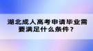 湖北成人高考申請(qǐng)畢業(yè)需要滿足什么條件？