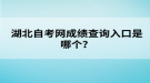 湖北自考網(wǎng)成績查詢?nèi)肟谑悄膫€？