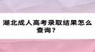 湖北成人高考錄取結(jié)果怎么查詢？