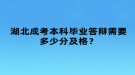 湖北成考本科畢業(yè)答辯需要多少分及格？