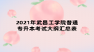 2021年武昌工學院普通專升本考試大綱匯總表