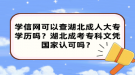 學信網(wǎng)可以查湖北成人大專學歷嗎？湖北成考?？莆膽{國家認可嗎？