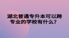 湖北普通專升本可以跨專業(yè)的學(xué)校有什么？