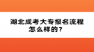 湖北成考大專報(bào)名流程怎么樣的？