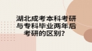 湖北成考本科考研與專科畢業(yè)兩年后考研的區(qū)別？