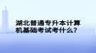 湖北普通專升本計算機基礎(chǔ)考試考什么？