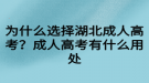 為什么選擇湖北成人高考？成人高考有什么用處