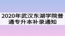 2020年武漢東湖學(xué)院普通專升本補錄通知