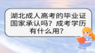 湖北成人高考的畢業(yè)證國家承認嗎？成考學(xué)歷有什么用？