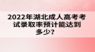 2022年湖北成人高考考試錄取率預計能達到多少？