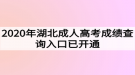 2020年湖北成人高考成績(jī)查詢?nèi)肟谝验_通