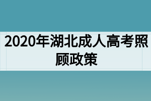 2020年湖北成人高考照顧政策