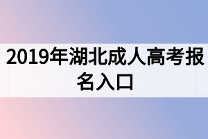 2019年湖北成人高考報(bào)名入口