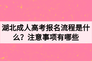 湖北成人高考報(bào)名流程是什么？注意事項(xiàng)有哪些