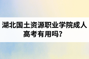 湖北國土資源職業(yè)學院成人高考有用嗎？學習采取的是什么方式？