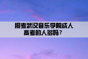 報(bào)考武漢音樂學(xué)院成人高考的人多嗎？