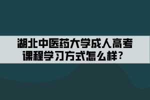 湖北中醫(yī)藥大學(xué)成人高考課程學(xué)習(xí)方式怎么樣？