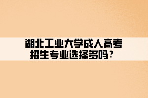 湖北工業(yè)大學(xué)成人高考招生專業(yè)選擇多嗎？