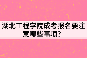 湖北工程學(xué)院成考報名要注意哪些事項？