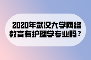 2020年武漢大學網(wǎng)絡教育有護理學專業(yè)嗎？