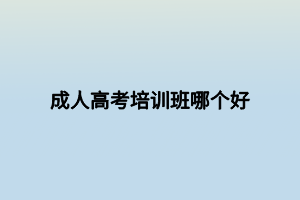 成人高考培訓(xùn)班哪個(gè)好