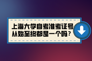 上海大學自考準考證號從始至終都是一個嗎？