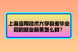 上海應(yīng)用技術(shù)大學(xué)自考畢業(yè)后的就業(yè)前景怎么樣？