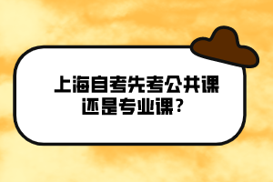 上海自考先考公共課還是專業(yè)課？