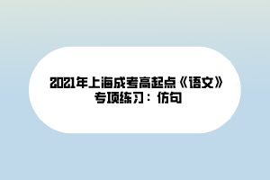 2021年上海成考高起點(diǎn)《語文》專項(xiàng)練習(xí)：仿句