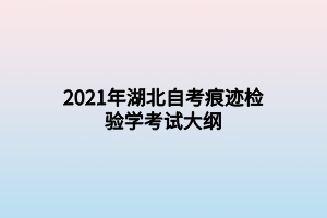 2021年湖北自考痕跡檢驗學(xué)考試大綱